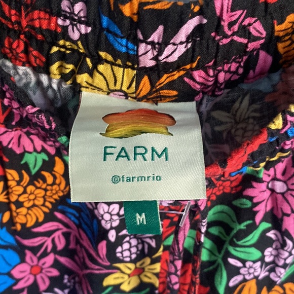 NEW Farm Rio Tropical Garden Linen Blend Shorts floral medium m - Picture 3 of 4